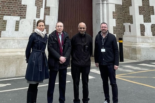 Andy Slaughter (second left) during his recent visit to the prison 