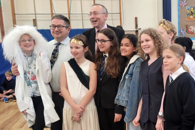With the children of St. Stephen's School 