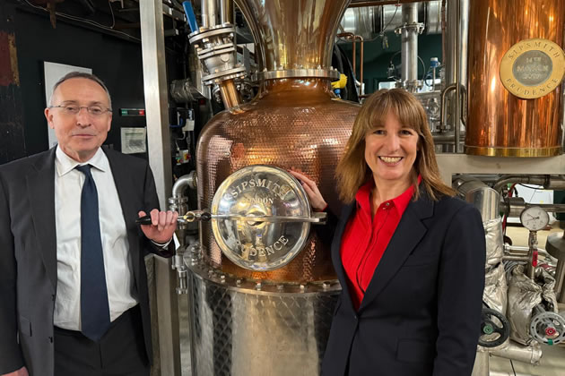Andy Slaughter with Rachel Reeves at the Sipsmith Distillery 