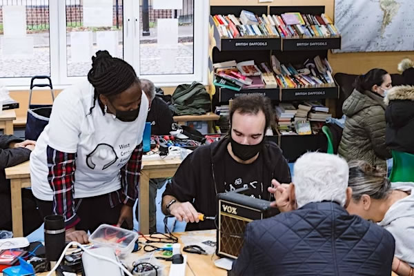 Volunteer repairers at work