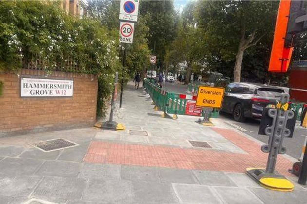 Work is currently taking place at the northern end of Hammersmith Grove