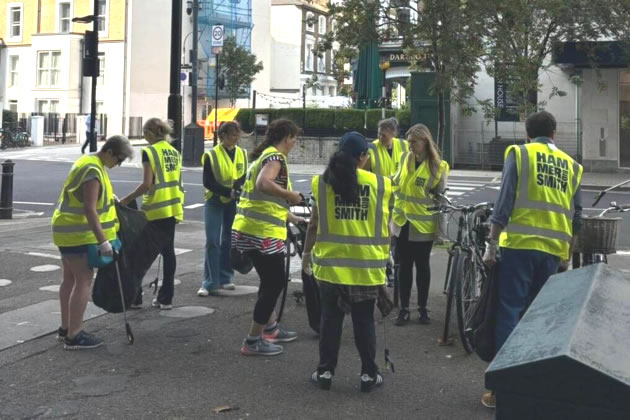 The litter pickers in action 