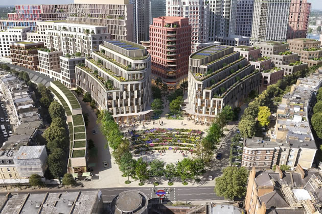A visualisation of the Earl's Court scheme which will not be complete until 2041 at the earliest