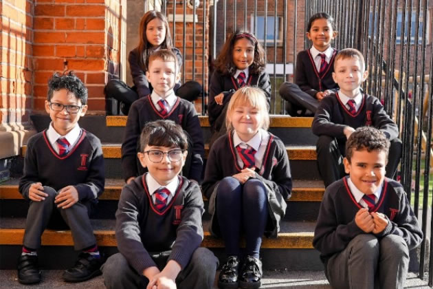 Students playing the drums. Picture: Melcombe Primary School