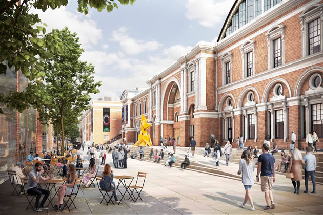 A visualisation of the completed walk way by Kensington Olympia