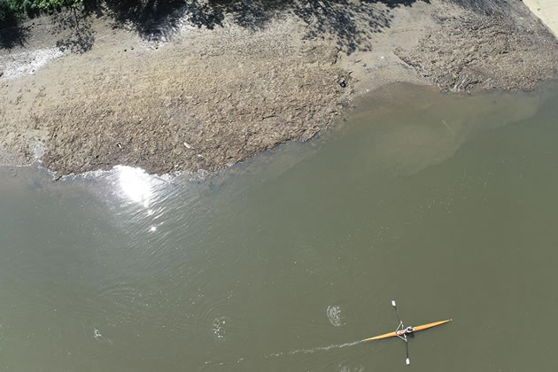 An aerial view of Wet Wipe Island